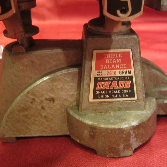 VTG 40'S OHAUS TRIPLE BEAM BALANCE SCALE, ALL METAL SCALE - Picture 2 of 8
